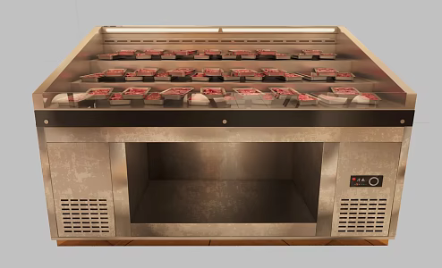 Refrigerated Display Cabinet Heat Preservation Display Cabinet Spray Display Cabinet Food Display Cabinet Porridge Bottom Hot Pot Hot Pot Barbecue 3d model