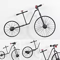 Modern Black Metal Bicycle Wall Decor for Home Interior Decoration