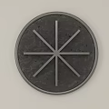 Round Black Wall Decor With Radial Lines And Minimalist Metal Frame