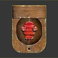 Open Wooden Box Featuring Red Mushroom Figure And I Love You Message