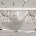 Company front desk background wall 3d model
