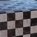 Polished Smooth Floor With Checkerboard Pattern Cube And Shiny Reflection Effect