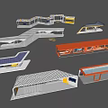 Modern Architectural Models With Various Shapes Colorful Exteriors And Unique Roof Structures