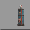 Vintage Texaco Gas Pump With Blue Red Body And Parking Sign Details