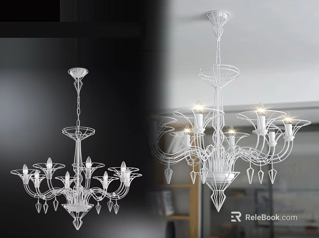 Modern Elegant Crystal Chandelier Design With Multiple Transparent Arms And Classic Elements 3d model
