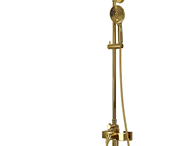 Golden Shower System With Fixed Head Handheld Sprayer And Adjustable Bracket 3d model