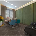 Beauty Hair Salon Modern Reception Area With Colorful Cushioned Sofas And Chandelier