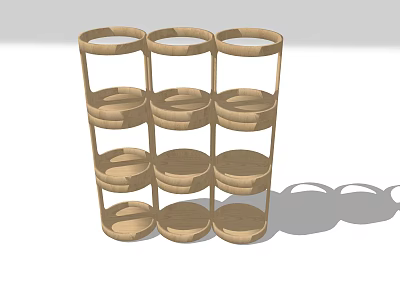 Elegant Wooden Open Storage Shelving Unit With Spacious Multi-Tiered Shelves For Home Decor 3d model