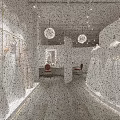 Bright White Wedding Dress Shop Corridor With Wall Mounted Bridal Photos And Reception Desk
