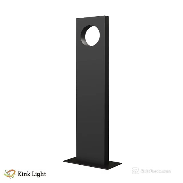 Modern Black Pillar Style Outdoor Light With Circular Light Hole Design 3d model 