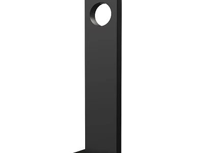 Modern Black Pillar Style Outdoor Light With Circular Light Hole Design 3d model