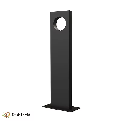 Modern Black Pillar Style Outdoor Light With Circular Light Hole Design 3d model