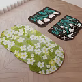 Stylish Floral Patterned Rugs With White Flowers And Tulip Designs For Home Decoration