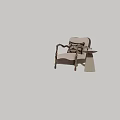 Vintage Solid Wood Upholstered Leisure Chair With Side Table And Comfortable Decorative Throw Pillow