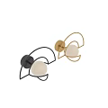 Elegant Modern Curved Golden Metal Frame Wall Light With White Spherical Shade