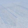 Neatly Arranged Transparent Grid like Metal Fence Structures on Light Colored Ground