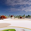 Abstract painting landscape stone small scene scroll scenery concept 3d model
