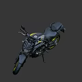 Sleek Black Motorcycle With Yellow Alloy Wheels And Modern Sporty Design Elements