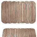 Stylish Patterned Rug With Wavy Striped Design In Brown And Beige Colors