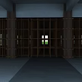 Construction Site Interior Featuring Metal Frames Support Structures And Windows With Green View