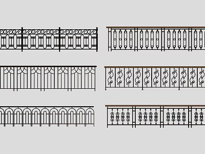 Ornamental Metal Fence With Various Intricate Patterns And Decorative Designs 3d model