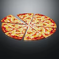 Delicious Sliced Pizza With Melted Cheese And Tomato Sauce On Dark Background