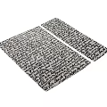 Black And White Square Rug With Unique Handwritten Text Abstract Pattern Design