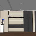 Modern background wall bookcase decorative cabinet ornaments 3d model
