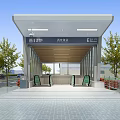 Modern Urban Subway Station Entrance Road Facility With Standard Access And Beautiful Surrounding Landscape