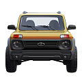 Orange LADA 4x4 BRONTO SUV With Large Tires Black Wheel Arches Front Side Rear Views