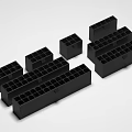 Black Computer Heat Sink Modules With Grid Structure For PC Components 3d model
