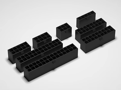 Black Computer Heat Sink Modules With Grid Structure For PC Components 3d model