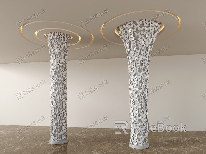 Modern Butterfly Pillar Alien Pillar Creative Package Pillar Cylinder Decorative Pillar model