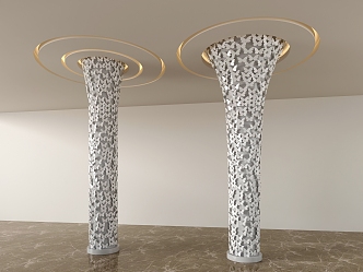 Modern Butterfly Pillar Alien Pillar Creative Package Pillar Cylinder Decorative Pillar 3d model