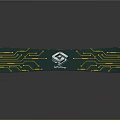 Green Electronic Snowboard With Yellow Circuit Patterns And Onyx Logo Design