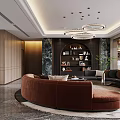 Modern Living And Dining Room Interior With Sofa Round Rug Pendant Lights And Decorative Painting