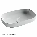 White Oval Modern Minimalist Washbasin With Smooth Surface And Central Drain Hole