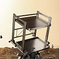 Sturdy Metal Two tier Storage Rack With Durable Frame And Utility Shelving