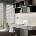 Modern Apartment Workspace With White Desk Chair And Lamp