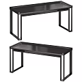 Modern Minimalist Desk With Sleek Wooden Tabletop And Metal Frame
