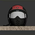 Red And Black Tactical Weapon With Silver Reflective Parts On Stone Platform
