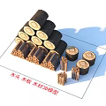 Wooden Logs And Boards Neatly Stacked As Detailed Timber Model