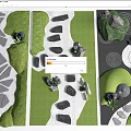 Natural Stepping Stone Path Design In Garden Landscape With Green Grass And Decorative Rocks