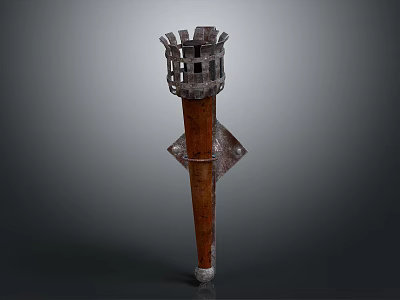 Sports Equipment Torch with Metal Grid Top Long Handle and Stable Base Design 3d model