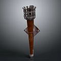 Sports Equipment Torch with Metal Grid Top Long Handle and Stable Base Design