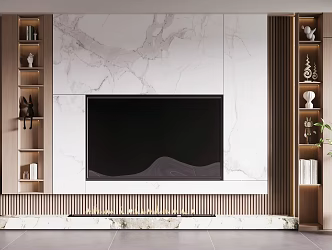 Modern TV background wall TV cabinet 3d model