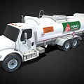White PEMEX Fuel Tanker Truck With Green Leaf Logo And Orange Labels