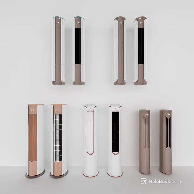 Modern Tower Air Cooler Fan Designs With Multiple Colors And Various Styles 3d model 