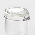Transparent Glass Storage Jar With Metal Clasp Lid For Kitchen Organization