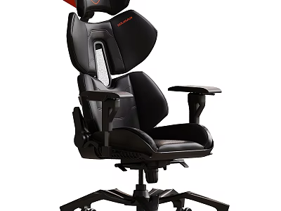 Ergonomic High Back Office Chair With Adjustable Armrests And Leather Upholstery 3d model